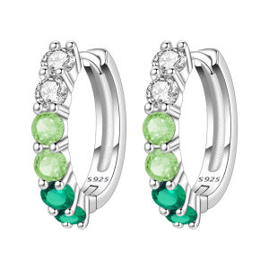 MISEFF S925 Sterling Silver Fashion Multi-coloured Birthstone Earrings 12 Months Lucky Colour Womens Earrings Jewellery Gift