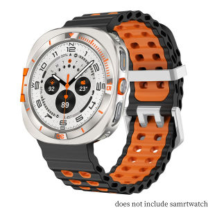 2 IN 1 Metal Case+Silicone Strap for Samsung Galaxy Ultra 2025/2024 Two Color Sport Bracelet for Galaxy Watch Ultra Watch Correa