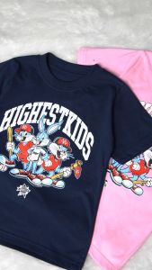 Highest Kids - Kaos Anak Cowok Cewek Gambar Bugs Bunny Warna Navy dan Pink Bahan Cotton Combed 30s Ukuran S M L XL Usia 3th 4th 5th 6th 7th 8th 9th 10th HKTS64