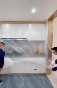 3H Plastik Pelindung Cat Dengan Tape | Masking Film with Tape Painting Dust Cover Spray Protection