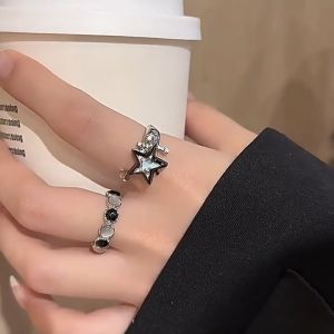 【Bestella✨COD】Cincin Bintang Batu Mata Kucing Cincin Kepribadian Fashion Cincin Temperamen Elegan