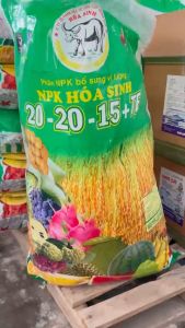 NPK Hóa sinh 20 20 15 TE (Gói 1KG) dùng chủ yếu cho giai đoạn ra hoa tạo trái giúp hoa nhiều to trái đẹp trái