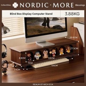 NORDIC MORE | Desk Organizer Display Stand Wooden Notebook Elevation Shelf
