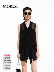 MOCO Rockabilly Silk Top French Style Loose Fit Transparent Lightweight V-Neck Long Sleeve Womens Shirt with Strap