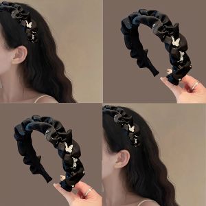 Kẹp Tóc Bướm Satin Cao Cấp Cho Phụ Nữ Đeo Ngoài Trời Trang Trí Tóc Mặt Nhỏ Kẹp Tóc Vòng Tròn Phụ Kiện Tóc