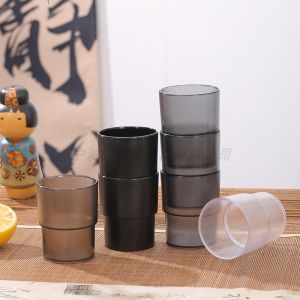 Japanese Style Frosted Plastic Water Cup Heat Resistant Stackable for Restaurant Beverage Drink Tea Cup Home Kitchen Set of 12