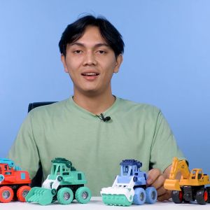 Mainan anak mobil forklift / Bulldozer / Road roller import premium