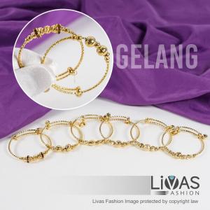 Gelang Tangan Perempuan Emas Korea Bangkok Korean Style Rantai Tangan Gold Bracelet Aesthetic Lipan Indian Set | LIVAS Fashion