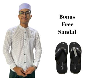 ASB Baju Koko Putih Kemko Shoba Brokat Full Bordir Busana Muslim Kemeja Premium Terbaru Atasan