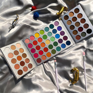 65-Color Eyeshadow Palette - MatteShimmeryHigh Shine FinishesNatural PigmentationWaterproofLong-LastingFine Powder Makeup