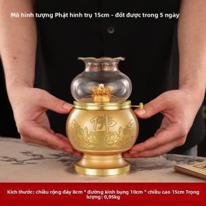 BINYUE | Đèn Dầu Bằng Đồng Hoa Sen Chống Gió Dài Lâu Thu Hút May Mắn Không Khói Thân Thiện Với Môi Trường