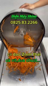 Máy thái sợi Inox thái cà rốt đu đủ... với 3 cỡ dao chạy điện thủ công 2in1