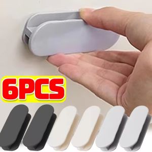 6ชิ้นลูกบิดตู้ลิ้นชักมือจับแบบไม่พันมือจับตู้มีกาวในตัวที่จับ Aksesori Perabot มือจับประตูเลื่อนหน้าต่างห้องน้ำ