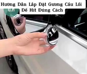 Cặp 2 Gương Cầu Lồi Đế Hít GCL-01 Gắn Kính Hậu Ô Tô Xoay 360 Xoá Điểm Mù Sử Dụng Đế Hút Không Để Lại vết keo khó tẩy