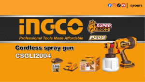 INGCO 20V CORDLESS SPRAY GUN | PLASTIC BOTTLE | CSGLI20042 CSGLI2004