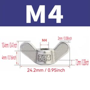 SS 304 Stainless Steel Wing Nuts Hand-Tighten Butterfly Thumb Screw Nuts |Ingot/Yuanbao Large Ear Design Claw Nut