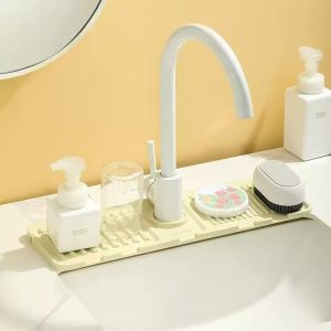 1pc Splash Guard Mat for Faucets Sink Drain Pad Quick Drying Kitchen and Bathroom Protector Easy to Clean and Durable Design