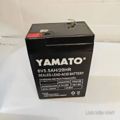 Ắc quy xe điện trẻ em 6V chính hãng YAMATO 6V5.5Ah cân điện tử quạt tích điện