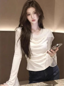 XUECAIQI | Stylish Lace Spliced T-Shirt for Women