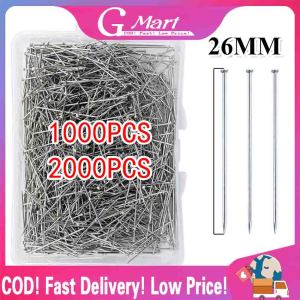 2000pcs 26mm Flat Head Pins Head Pins for Jewelry Making Eye Pins Findings for Diy Jewelry Making Jewelry Accessories Supplies Flat-Head-Pins-Kit-L