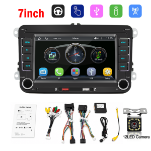 New 7" 2 Din Car Media Video HD RDS Car Radio Wireless CarPlay Android Auto Stereo Audio For VW/Seat/Skoda/Passat/Golf/Polo