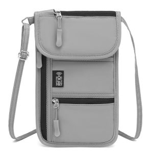 Portable Crossbody Bag Travel Passport Document Bag Multi-Function Ticket Card Storage Bag Oxford Cloth Neck Hanging Phone Bag