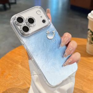 YOUSIDUN | Ốp Lưng Bảo Vệ iPhone Thiết Kế Cá Voi Gradient Bạc có Đính Kim Cương Lấp Lánh Chống Sốc Toàn Diện