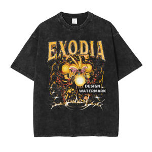 Bandai | Bandai Anime Yu Gi Oh T Shirts Vintage Washed Yu-gi-oh T-shirt Retro Streetwear Black Magician Tops Tees Man Cotton