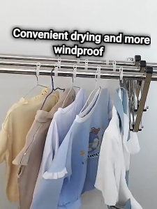 1M-2M 3/4/5 Bar Stainless Steel Retractable Wall Mounted Clothes Hanger  Ampaian Baju  Outdoor Hanger  Retractable Drying Rack