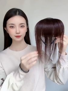 Synthetic bangs wig lengthened hair extensions female wig bangs hair bundle straight hair headband to cover white hair and increase hair volume simulated seamless wig one-piece headband