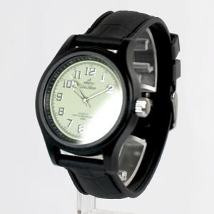 UniSilver TIME MENS/ Medium/ Surge Crovia Lumis/ Analog/ Luminous Dial and Hands/ Light Green/ Black Stitched Ruuber (Leather Like)/ KW5255-1001 Watch