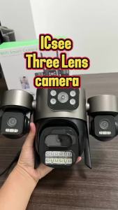 Hamrol 12MP HD Triple Lens Camera PTZ IP Kamera Keamanan Pelacakan Otomatis Penglihatan Malam CCTV