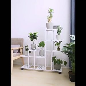 5/6/8 Tier Blue Metal Plant Shelves Flower Pot Holder Plant Stand Display Indoor Outdoor Garden Flower Plant Rack