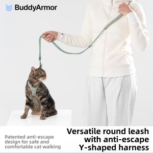 BUDDYARMOR | Escape Proof Super Comfortable Cat Harness and Leash Set
