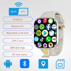 Đồng Hồ Thông Minh Android 5G 256GB 4G/5G LTE GPS WiFi Màn Hình AMOLED 2.29 Camera Xoay 8MP Theo Dõi Nhịp Tim Chống Nước