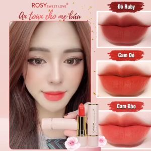 Son thỏi sáp lì ROSY SWEETLOVE hàng chính hãng không chì  mềm môi "DO CAM"