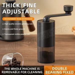 XMSJ | Bearing Adjustable Coffeebe Manual Coffee Grinder Ceramic Grinding Core Professional Double Hand Crank Coffee Grinder CoffeeBean