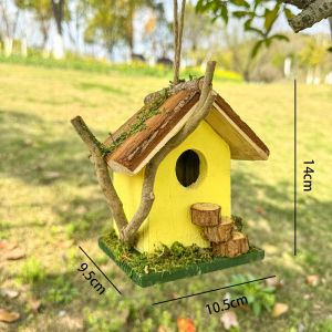 Outdoor Artificial Solid Wood Bird Nest Bird House Birds Nest Balcony Garden Courtyard Layout Gardening Decoration Ornaments