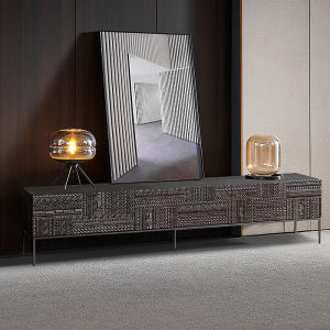 Nordic Vintage Carved Wood TV Cabinet Mid-Century Minimalist Industrial Style Storage Console Table Adult Artistic Frame Structure