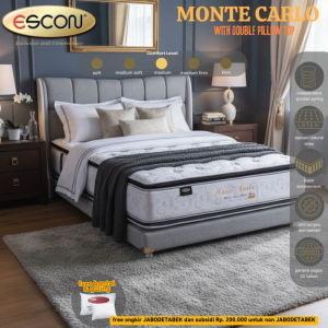 ESCON Springbed Monte Carlo Pocket Spring Double Pillow Top Natural Latex Hanya  Kasur Spring Bed Saja - FREE ONGKIR JABODETABEK