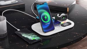 4 in 1 Fast Wireless Charging Station 30W RGB Atmosphere Light