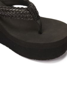 ROXY 2025 New Summer High Heel Anti-Slip Fashionable Daisy Slippers Sweet Fairy Style Slope Heel Flat Sandals Casual Footwear