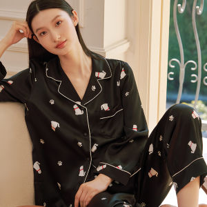 JINSANTA | Fun Print Silk Sleepwear Set 100% Mulberry Silk