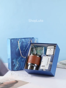 Set Hộp Quà Tặng Cao Cấp Sổ Da Bình Giữ Nhiệt Bút Dù Phù Hợp Quà Tặng Sinh Nhật Tốt Nghiệp Noel Valentines Set Quà