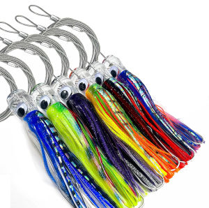 Trolling Lure Saltwater 6.5 inch Squid Skirted Deep Sea Fishing LureTuna Marlin Wahoo Shark Mahi Trolling Fishing Lure