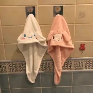 Sanrio Coral Fleece Dry Hair Cap Towel Absorb Water Quick Hair Drying Cap Headscarf