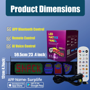 AI Voice Function New LED Matrix Pixel Panel Light Car Devil Eye Lights Remote APP DIY Programmable Advertising USB Display