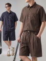 JINJIEJIAODIAN | Vintage Luxe Tencel Linen Leisure Sport Set Men. 