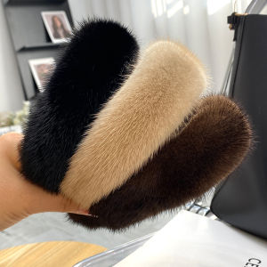 Korean Ins Mink Hair Band Fur Hair Band Wide Brim Internet Celebrity Autumn and Winter Face Wash Mink Cashmere Headdress Solid Color Headband for Women