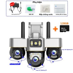 Camera An Ninh WiFi 3 PTZ Xoay 360 Độ Giám Sát Phát Hiện Con Người Camera IP CCTV Không Dây Ngoài Trời Với Zoom Kỹ Thuật Số 15MP